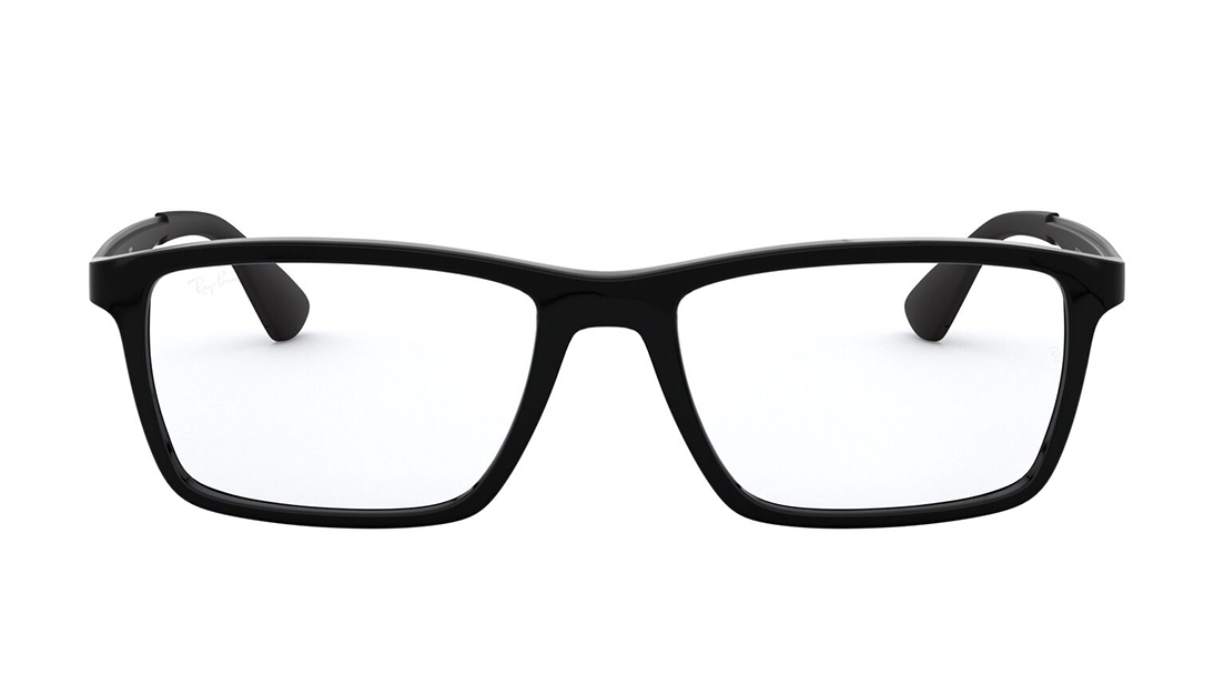 Image 1 of Black Square Eyeglasses for Men and Women from Rayban Available at Titan Eye+