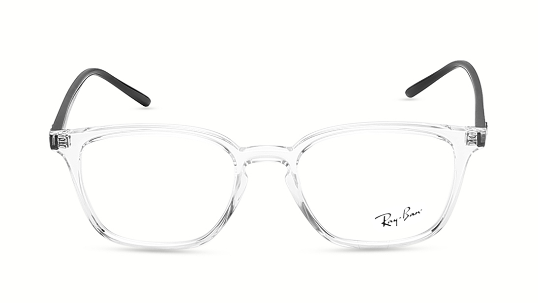 Image 1 of White Square Eyeglasses for Men and Women from Rayban Available at Titan Eye+