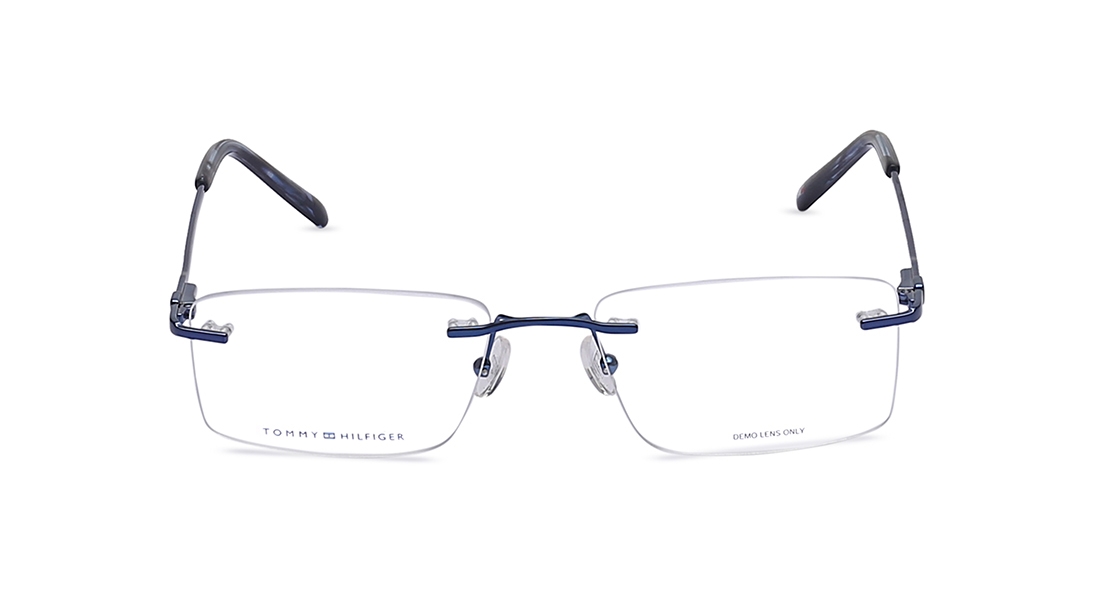 Image 1 of Black Rectangle Eyeglasses for Men and Women from Tommy Hilfiger Available at Titan Eye+