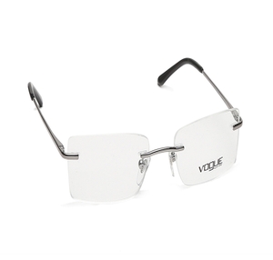 Image 2 of Silver Rectangle Eyeglasses for Men from Vogue Eyewear Available at Titan Eye+