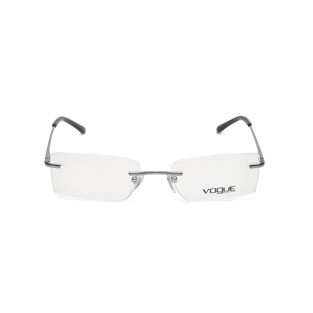 Image 1 of Silver Square Eyeglasses for Men from Vogue Eyewear Available at Titan Eye+