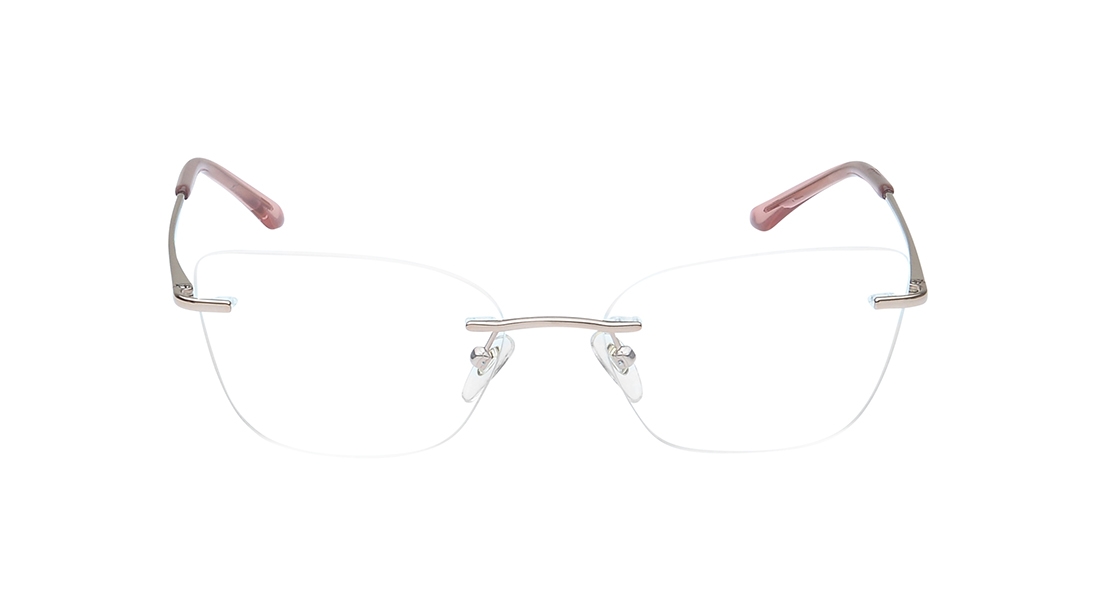 Image 1 of Silver Rectangle Eyeglasses for Women from Vogue Eyewear Available at Titan Eye+