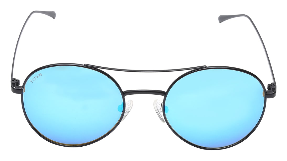 Image 1 of Blue Round Sunglasses for Women from Titan Available at Titan Eye+