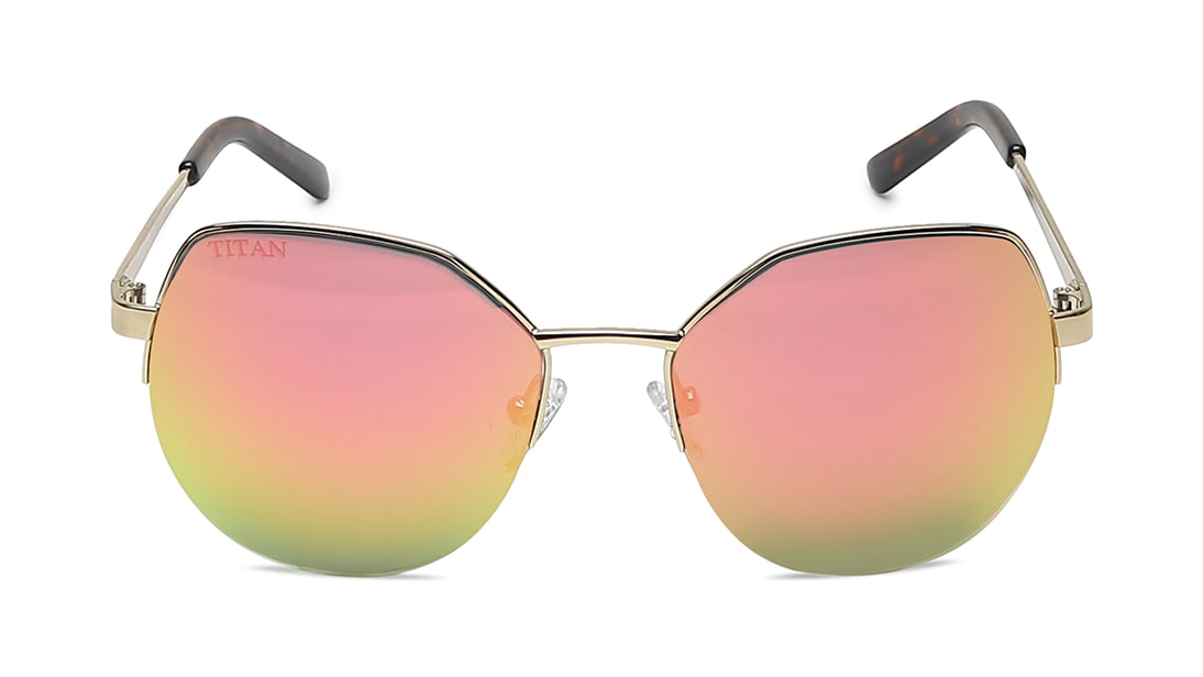 Image 1 of Pink Geometric Polarized Sunglasses for Women from Titan Available at Titan Eye+