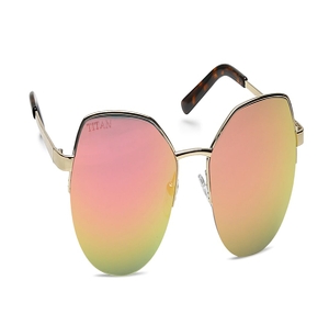 Image 2 of Pink Geometric Polarized Sunglasses for Women from Titan Available at Titan Eye+