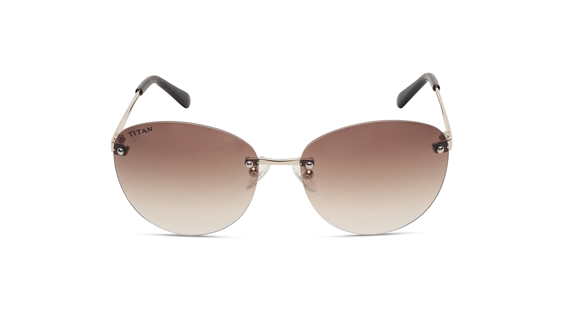 Image 1 of Brown Oval Sunglasses for Women from Titan Available at Titan Eye+