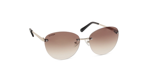Image 2 of Brown Oval Sunglasses for Women from Titan Available at Titan Eye+