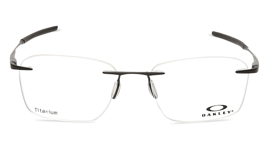 Image 1 of Black Rectangle Eyeglasses for Men from Oakley Available at Titan Eye+
