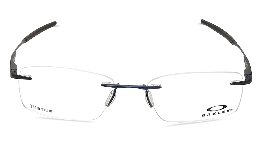 Image 1 of Black Rectangle Eyeglasses for Men from Oakley Available at Titan Eye+