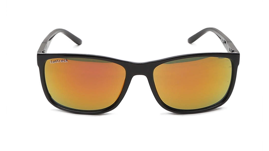 Image 1 of Orange Square Sunglasses for Men from Fastrack Available at Titan Eye+