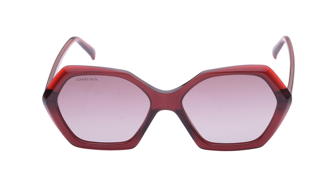 Image 1 of Brown Hexagon Polarized Sunglasses for Women from Fastrack Available at Titan Eye+