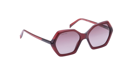 Image 2 of Brown Hexagon Polarized Sunglasses for Women from Fastrack Available at Titan Eye+