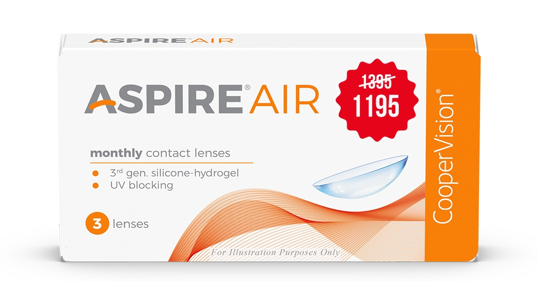 Image 1 of Monthly Disposable Aspire Air By Cooper Vision - 3 Lens Per Box from Cooper Vision Available at Titan Eye+