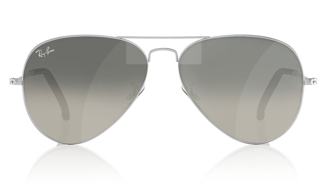 Image 1 of Grey Aviator Sunglasses for Men and Women from Rayban Available at Titan Eye+