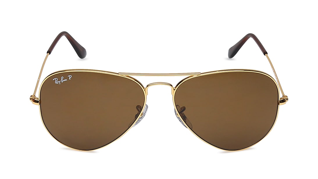 Image 1 of Brown Aviator Sunglasses for Men from Rayban Available at Titan Eye+