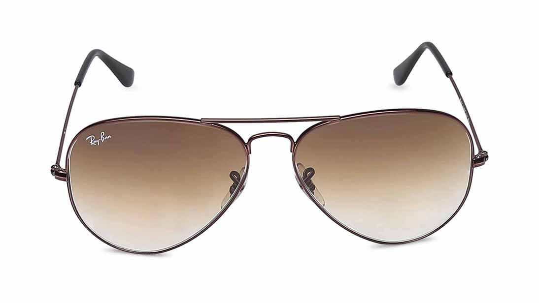 Image 1 of Brown Aviator Sunglasses for Men from Rayban Available at Titan Eye+