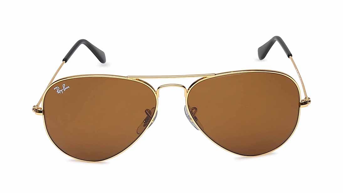 Image 1 of Brown Aviator Sunglasses for Men from Rayban Available at Titan Eye+