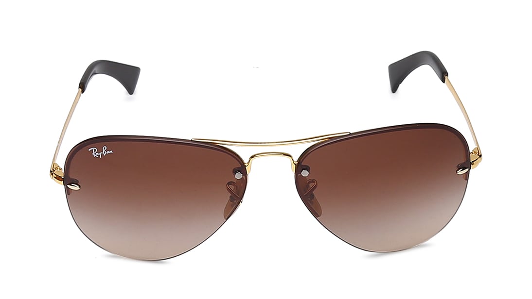 Image 1 of Brown Aviator Sunglasses for Men from Rayban Available at Titan Eye+