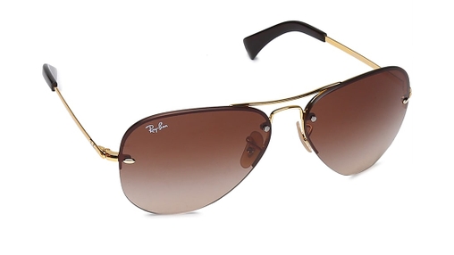 Image 2 of Brown Aviator Sunglasses for Men from Rayban Available at Titan Eye+