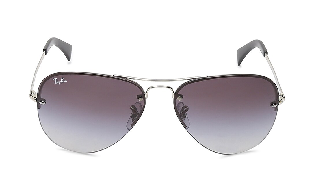 Image 1 of Grey Aviator Sunglasses for Men from Rayban Available at Titan Eye+