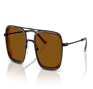 Image 2 of Brown Navigator Sunglasses for Men from Emporio Armani Available at Titan Eye+