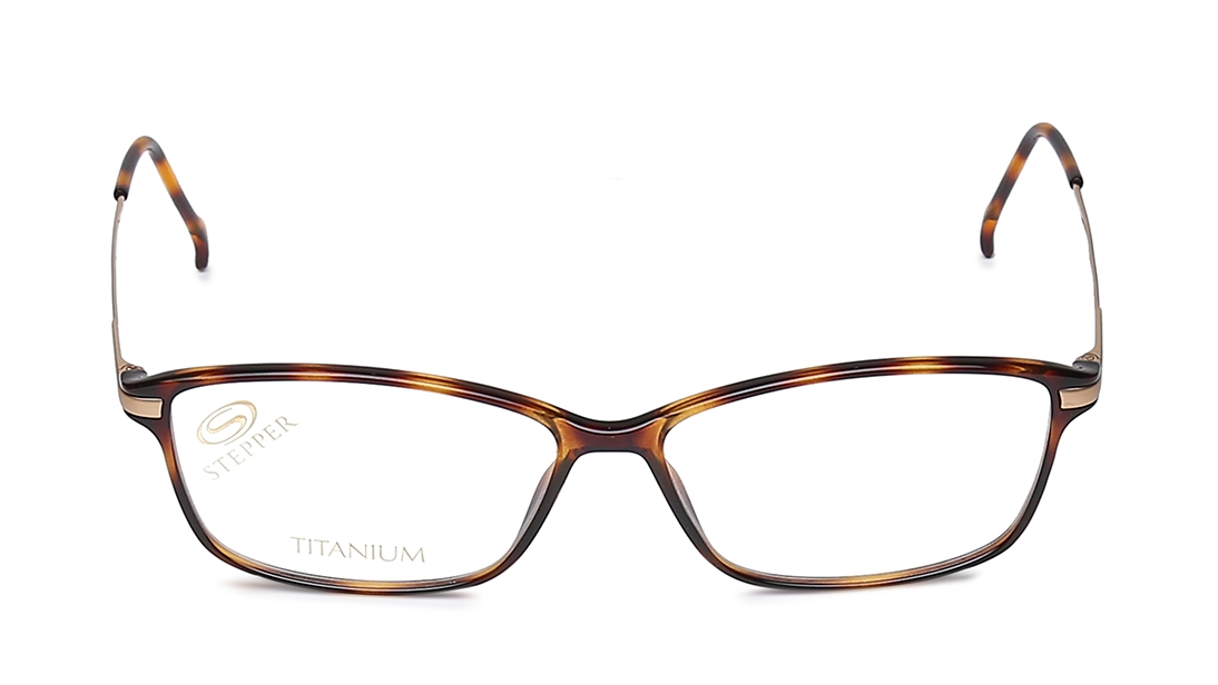 Image 1 of Havana Rectangle Eyeglasses for Women from Stepper Available at Titan Eye+