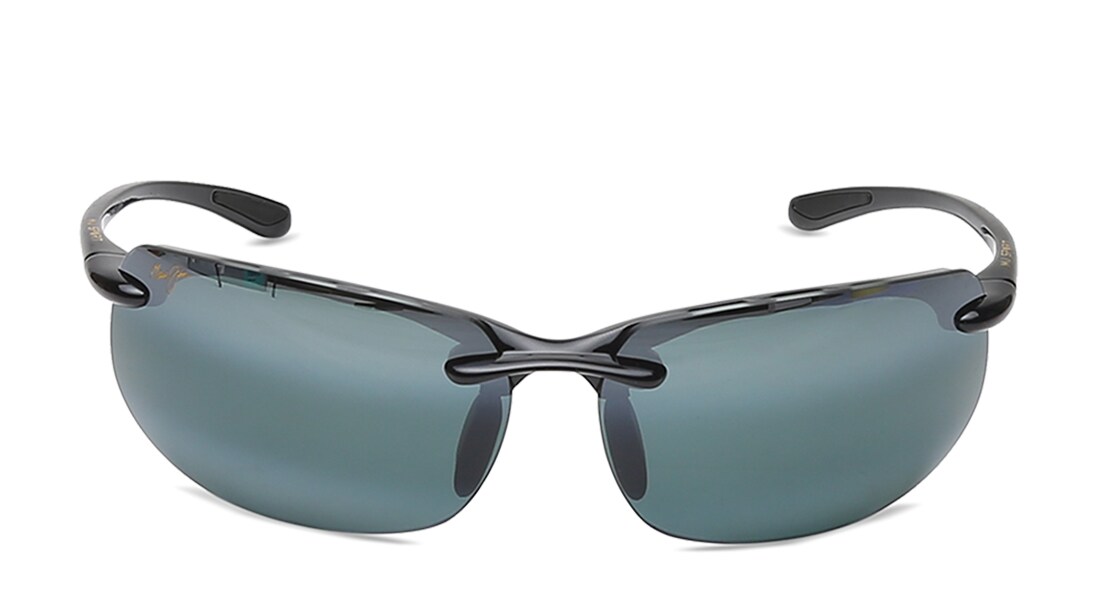Image 1 of Grey Wraparound Polarized Sunglasses for Men and Women from Maui Jim Available at Titan Eye+