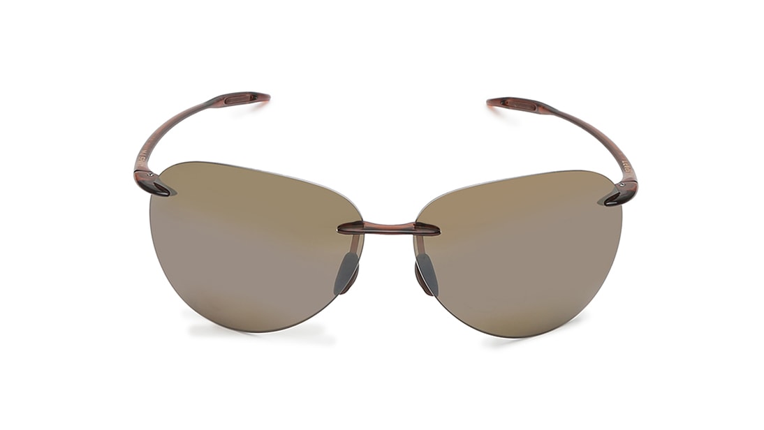 Image 1 of Brown Oval Polarized Sunglasses for Men and Women from Maui Jim Available at Titan Eye+