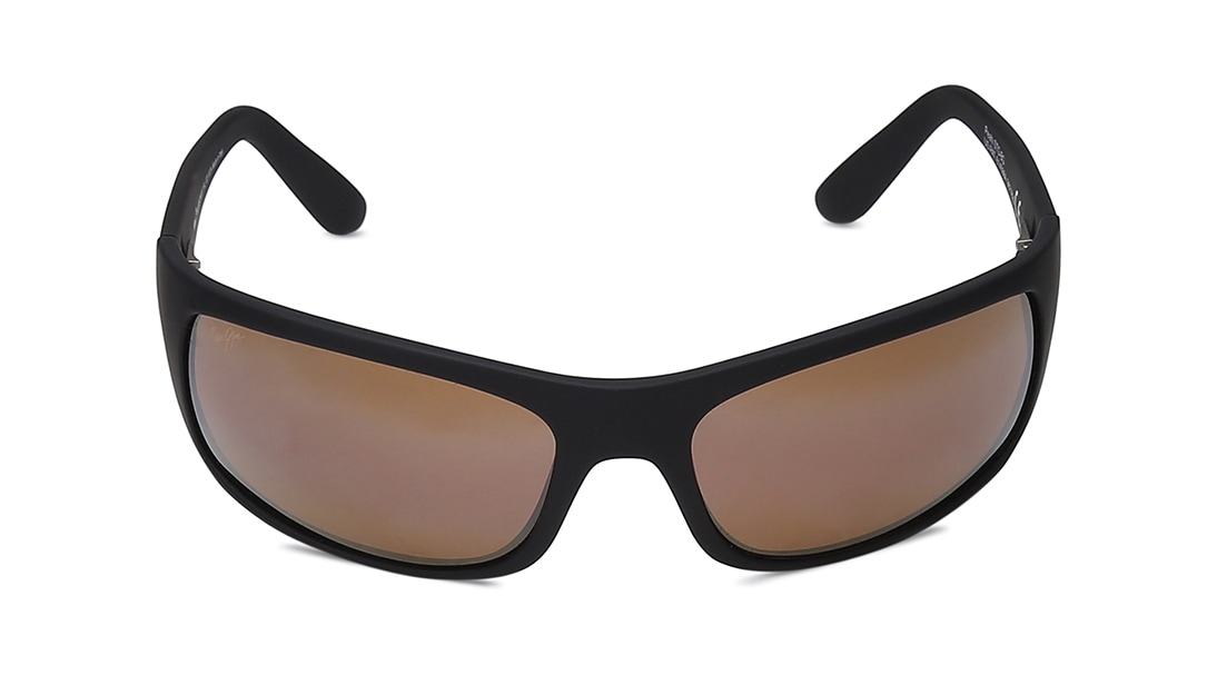 Image 1 of Brown Wraparound Polarized Sunglasses for Men and Women from Maui Jim Available at Titan Eye+