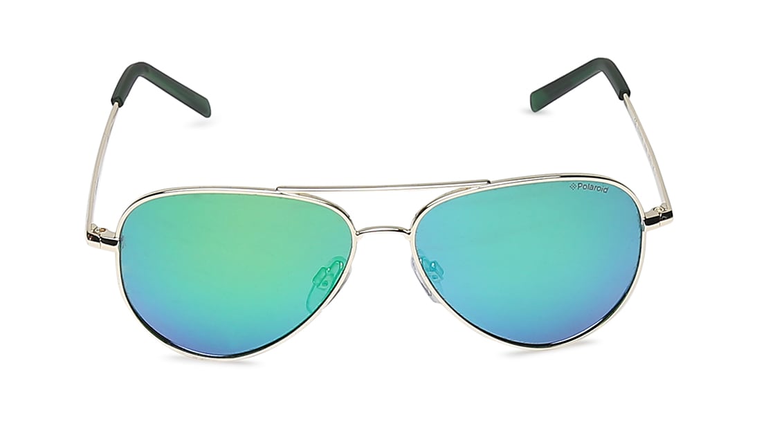 Image 1 of Green Wayfarer Polarized Sunglasses for Kids from Polaroid Available at Titan Eye+