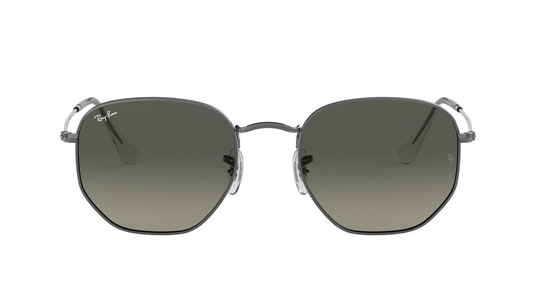 Image 1 of Grey Hexagon Sunglasses for Men and Women from Rayban Available at Titan Eye+