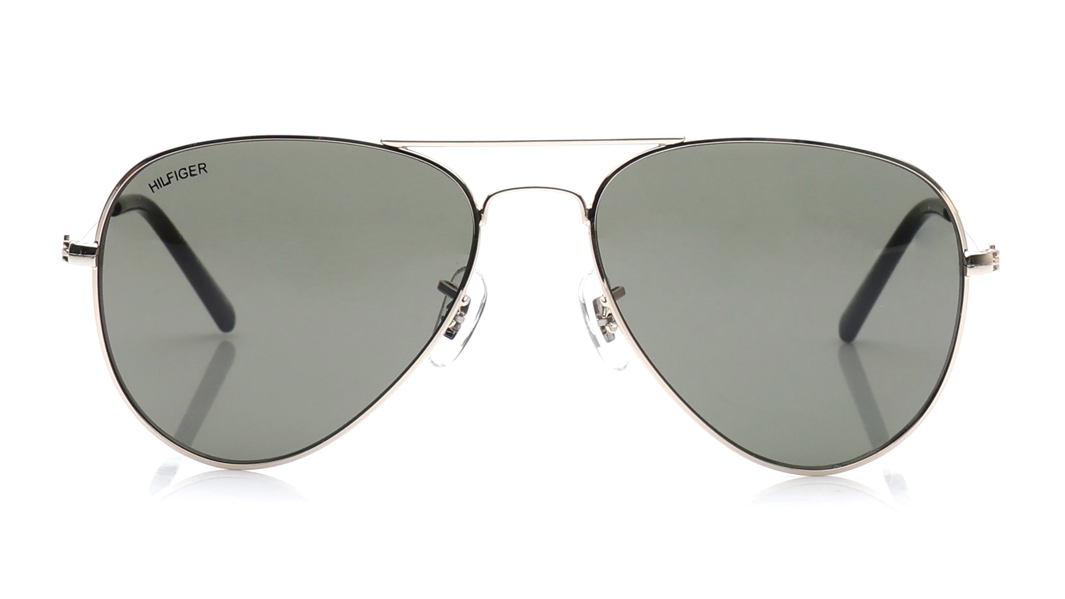 Image 1 of Green Aviator Sunglasses for Men from Tommy Hilfiger Available at Titan Eye+