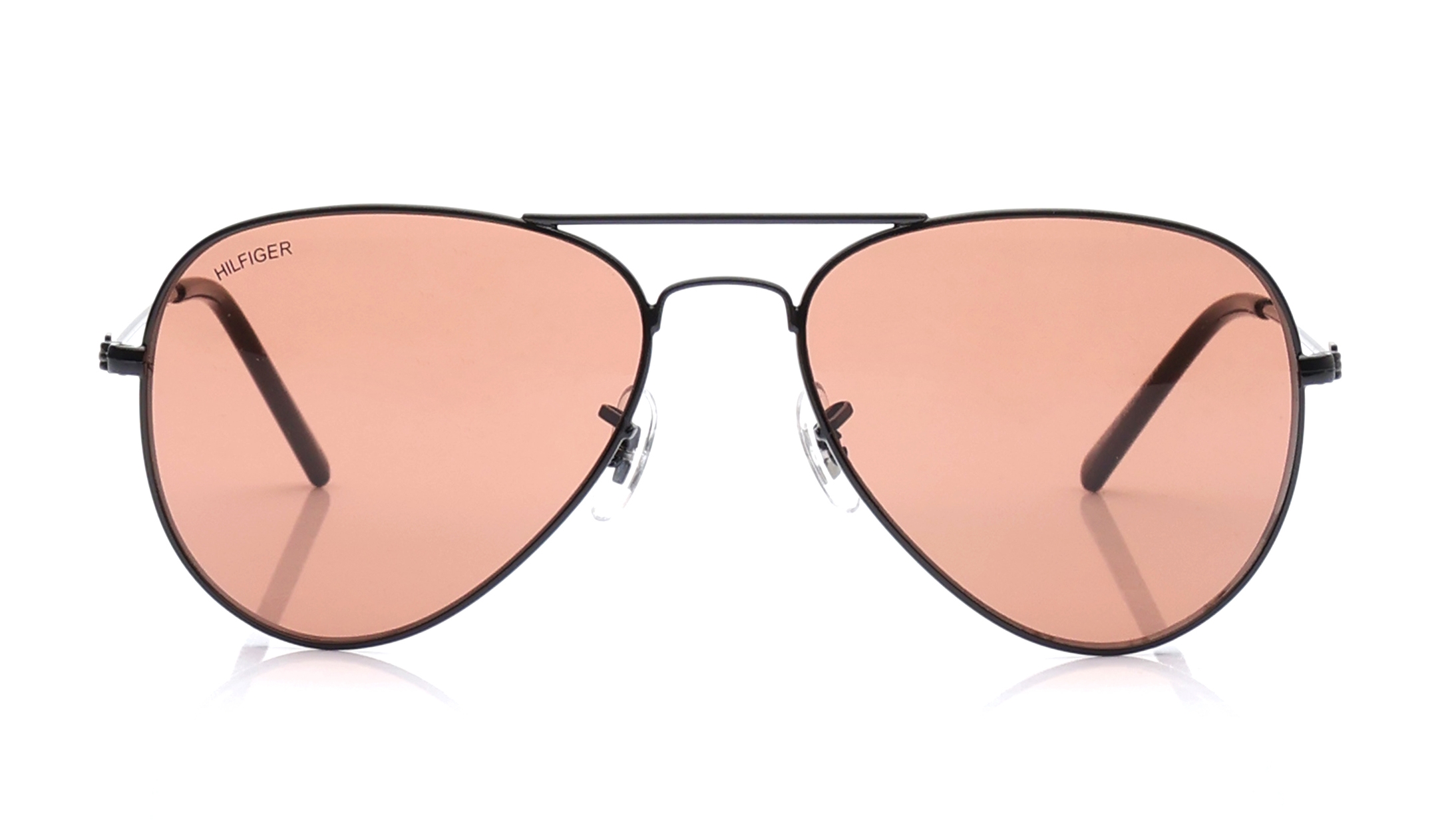Image 1 of Orange Aviator Sunglasses for Men from Tommy Hilfiger Available at Titan Eye+