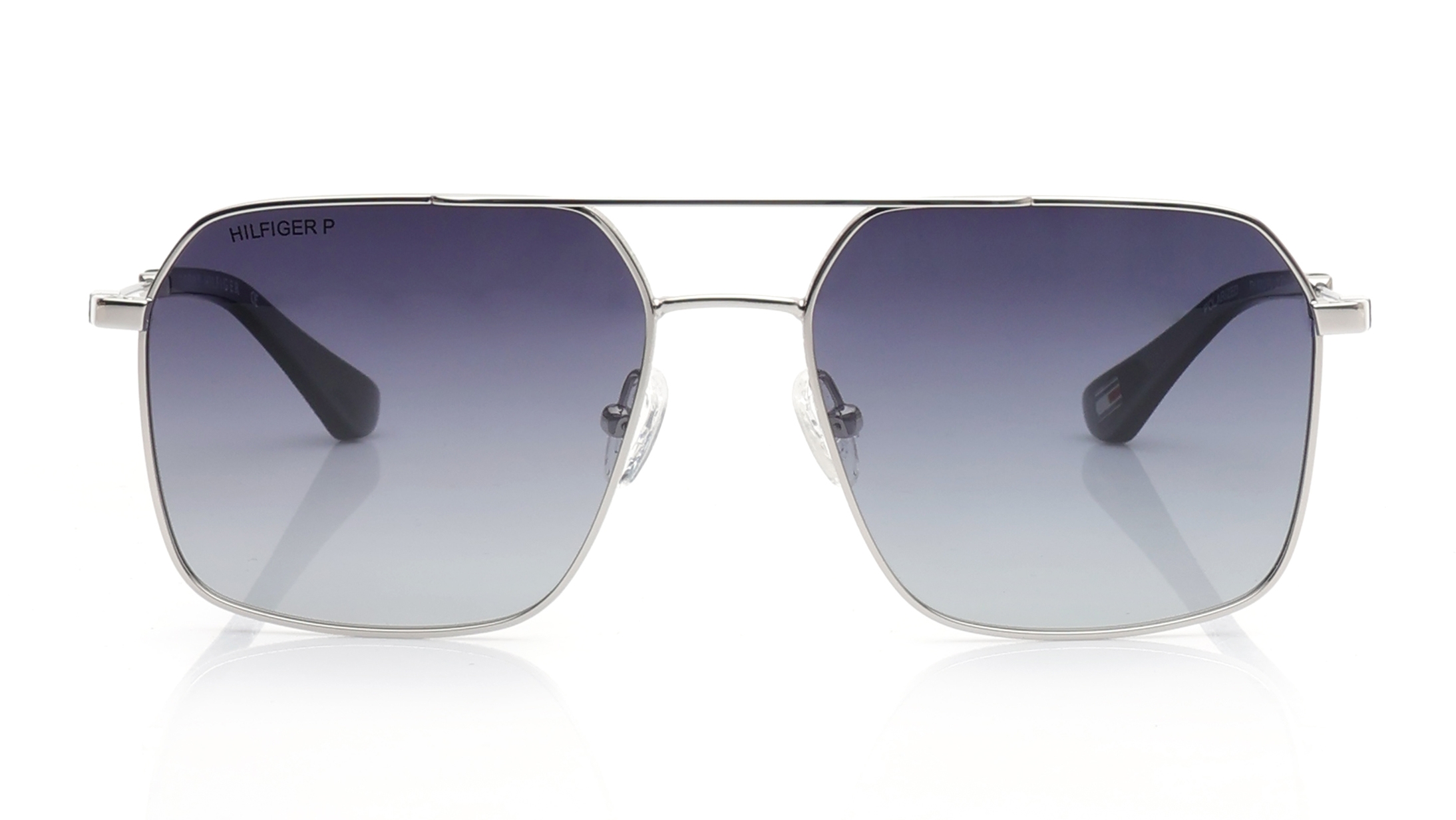 Image 1 of Blue Navigator Sunglasses for Men from Tommy Hilfiger Available at Titan Eye+