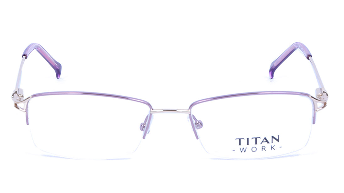 Image 1 of Purple Rectangle Eyeglasses for Women from Titan Available at Titan Eye+