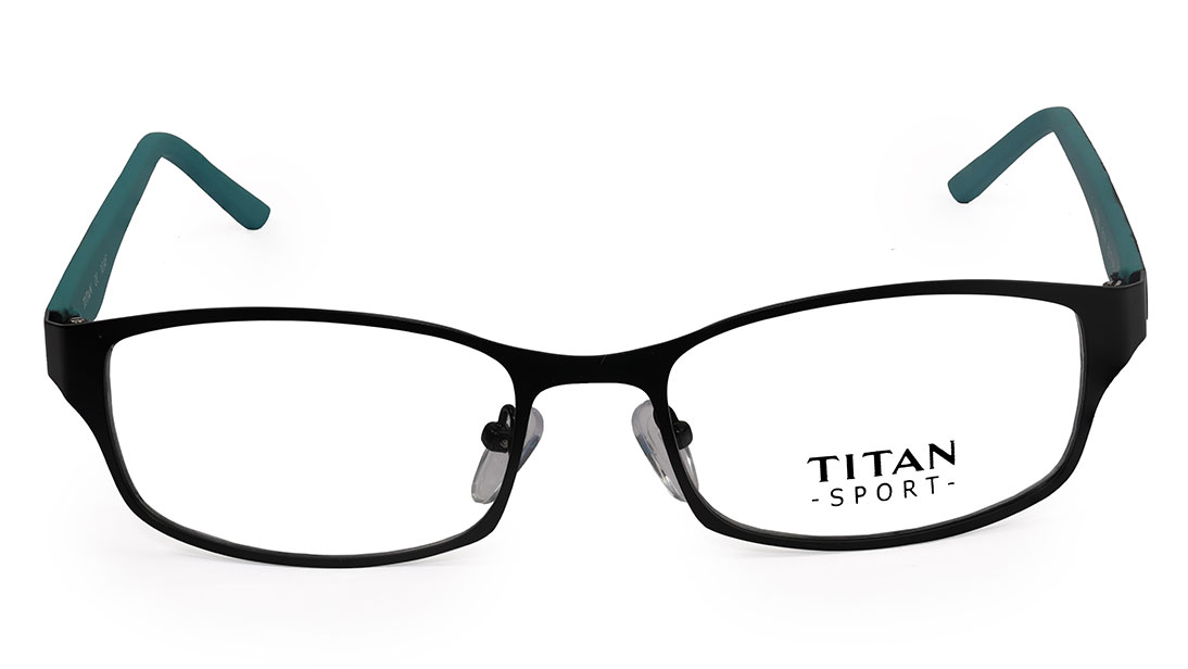 Image 1 of Black Rectangle Eyeglasses for Men and Women from Titan Available at Titan Eye+