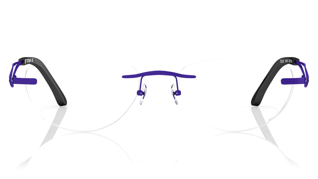 Image 1 of Purple Rectangle Eyeglasses for Women from Titan Available at Titan Eye+