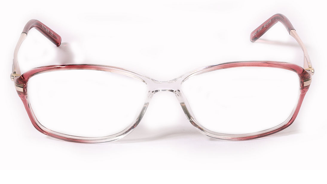 Image 1 of Maroon Rectangle Eyeglasses for Women from Titan Available at Titan Eye+