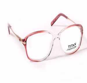 Image 2 of Maroon Rectangle Eyeglasses for Women from Titan Available at Titan Eye+