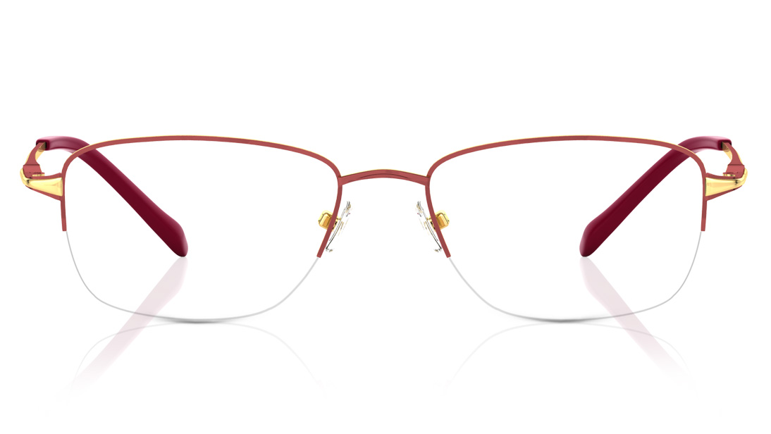 Image 1 of Red Rectangle Eyeglasses for Women from Titan Available at Titan Eye+