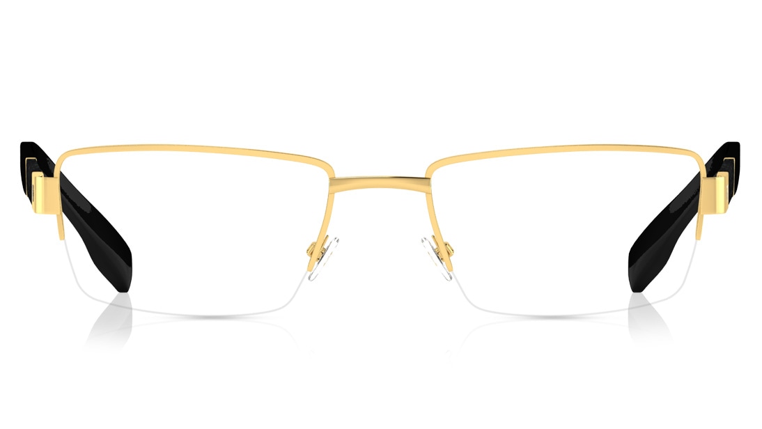 Image 1 of Gold Rectangle Eyeglasses for Men from Titan Available at Titan Eye+