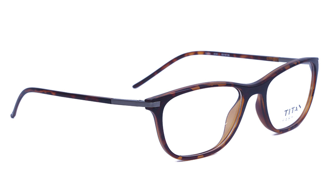 Image 1 of Havana Square Eyeglasses for Men and Women from Titan Available at Titan Eye+