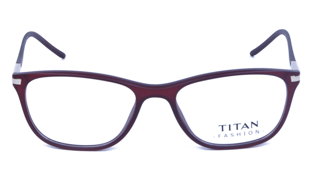 Image 1 of Maroon Wayfarer Eyeglasses for Women from Titan Available at Titan Eye+