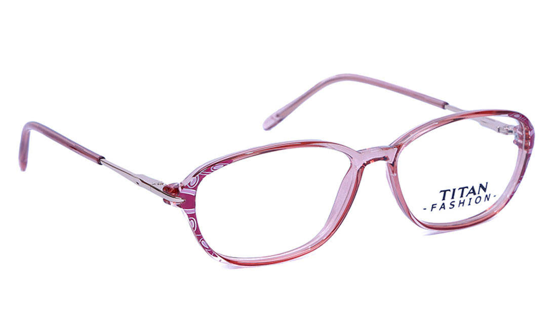 Image 1 of Pink Wayfarer Eyeglasses for Women from Titan Available at Titan Eye+