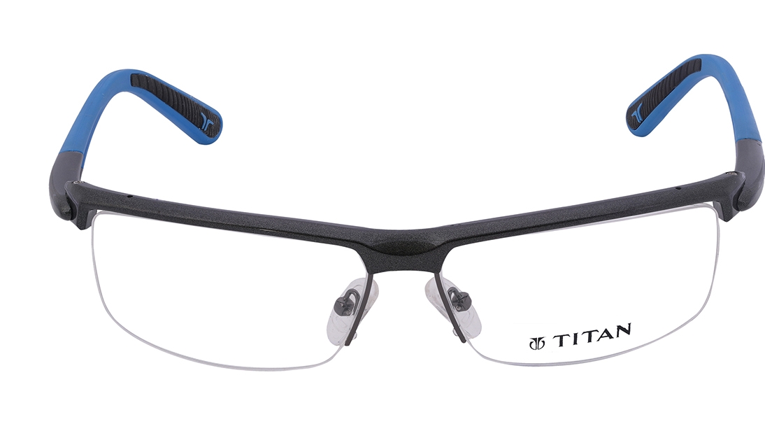 Image 1 of Black Rectangle Eyeglasses for Men and Women from Titan Available at Titan Eye+