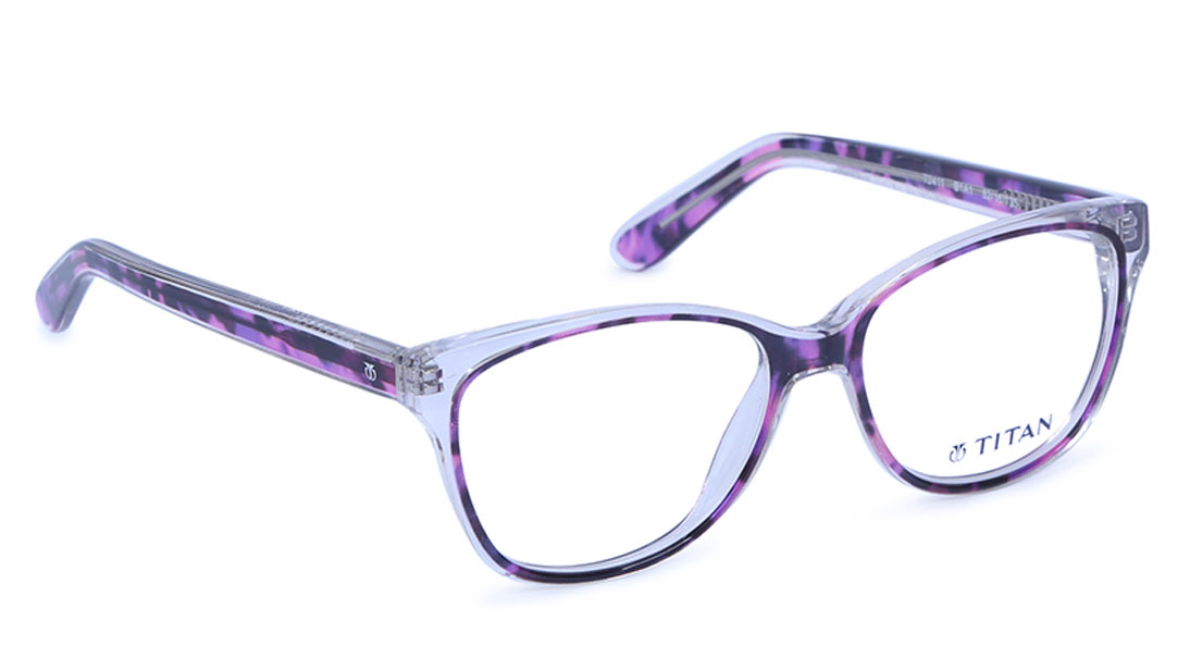 Image 1 of Purple CatEye Eyeglasses for Women from Titan Available at Titan Eye+