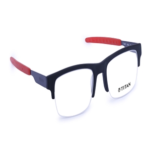 Image 2 of Black Square Eyeglasses for Men and Women from Titan Available at Titan Eye+