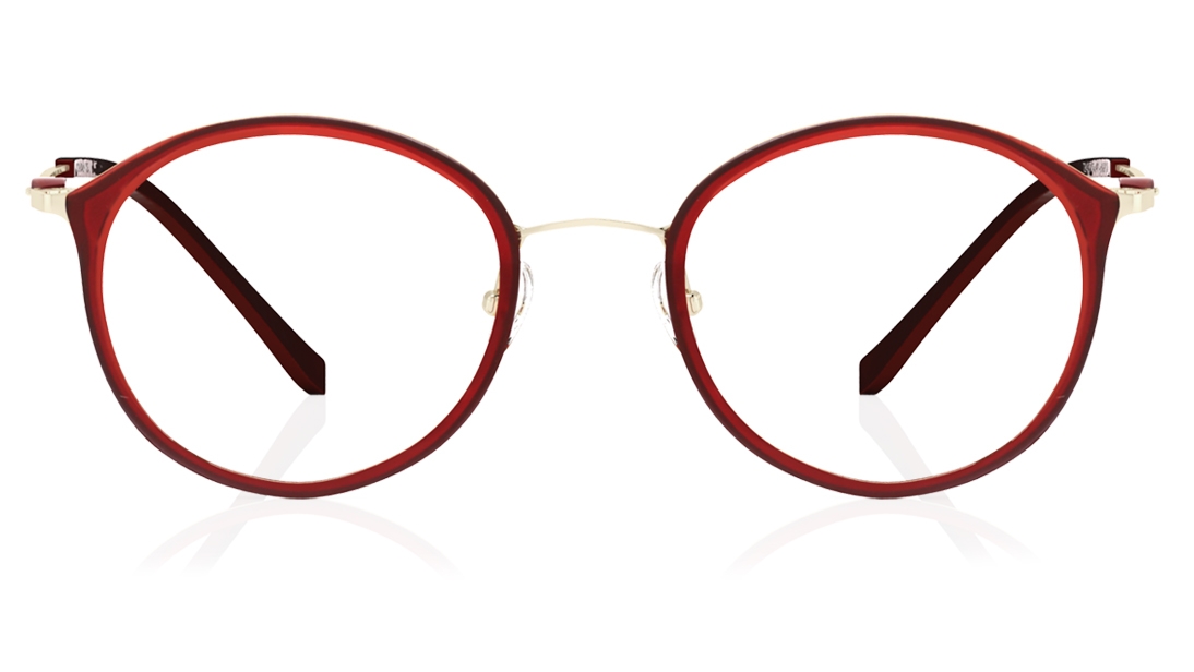 Image 1 of Red Round Eyeglasses for Women from Titan Available at Titan Eye+
