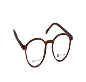 Image 2 of Brown Round Eyeglasses for Men and Women from Titan Available at Titan Eye+