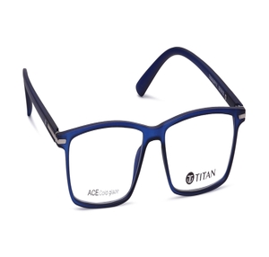 Image 2 of Blue Square Eyeglasses for Men and Women from Titan Available at Titan Eye+